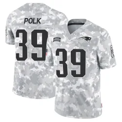 New England Patriots Youth Limited Arctic Camo 2024 Salute to Service Jersey (39 Jordan Polk)