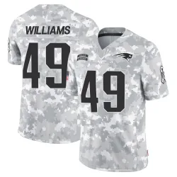 New England Patriots Youth Limited Arctic Camo 2024 Salute to Service Jersey (49 Trayveon Williams)