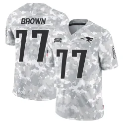 New England Patriots Youth Limited Arctic Camo 2024 Salute to Service Jersey (77 Ben Brown)