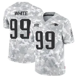 New England Patriots Youth Limited Arctic Camo 2024 Salute to Service Jersey (99 Keion White)