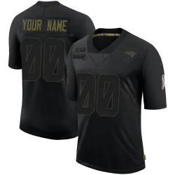 New England Patriots Youth Limited Black 2020 Salute To Service Jersey (00 Custom)