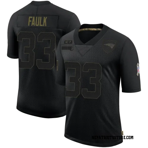 New England Patriots Youth Limited Black 2020 Salute To Service Jersey (33 Kevin Faulk)