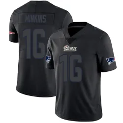 New England Patriots Youth Limited Black Impact Jersey (16 Josh Minkins)