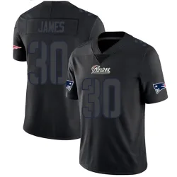 New England Patriots Youth Limited Black Impact Jersey (30 DJ James)