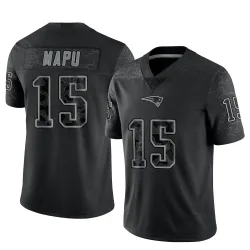 New England Patriots Youth Limited Black Reflective Jersey (15 Marte Mapu)