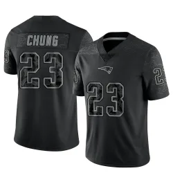 New England Patriots Youth Limited Black Reflective Jersey (23 Patrick Chung)