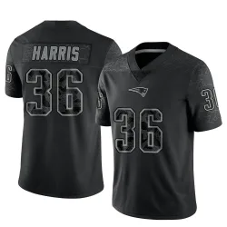 New England Patriots Youth Limited Black Reflective Jersey (36 Kevin Harris)
