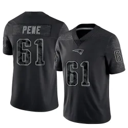 New England Patriots Youth Limited Black Reflective Jersey (61 Wilfried Pene)