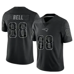 New England Patriots Youth Limited Black Reflective Jersey (88 Jaheim Bell)