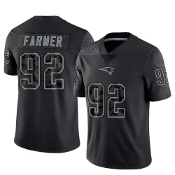 New England Patriots Youth Limited Black Reflective Jersey (92 Joshua Farmer)