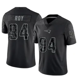 New England Patriots Youth Limited Black Reflective Jersey (94 Jaquelin Roy)