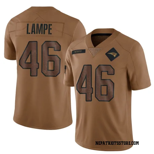New England Patriots Youth Limited Brown 2023 Salute To Service Jersey (46 Brock Lampe)