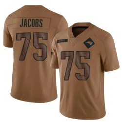 New England Patriots Youth Limited Brown 2023 Salute To Service Jersey (75 Demontrey Jacobs)
