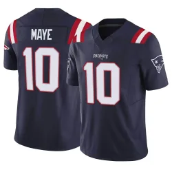 New England Patriots Youth Limited Navy Vapor F.U.S.E. Jersey (10 Drake Maye)
