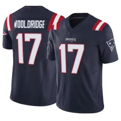 New England Patriots Youth Limited Navy Vapor F.U.S.E. Jersey (17 Ben Wooldridge)