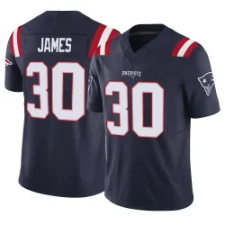 New England Patriots Youth Limited Navy Vapor F.U.S.E. Jersey (30 DJ James)
