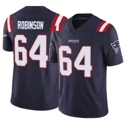 New England Patriots Youth Limited Navy Vapor F.U.S.E. Jersey (64 Layden Robinson)