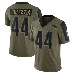 New England Patriots Youth Limited Olive 2021 Salute To Service Jersey (44 K'Lavon Chaisson)