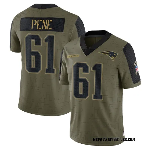 New England Patriots Youth Limited Olive 2021 Salute To Service Jersey (61 Wilfried Pene)