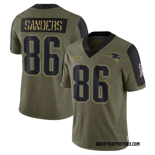 New England Patriots Youth Limited Olive 2021 Salute To Service Jersey (86 Braylon Sanders)