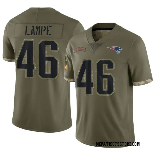 New England Patriots Youth Limited Olive 2022 Salute To Service Jersey (46 Brock Lampe)