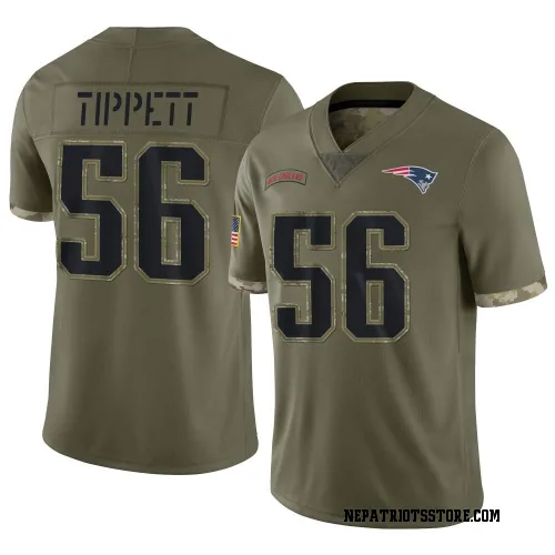 New England Patriots Youth Limited Olive 2022 Salute To Service Jersey (56 Andre Tippett)