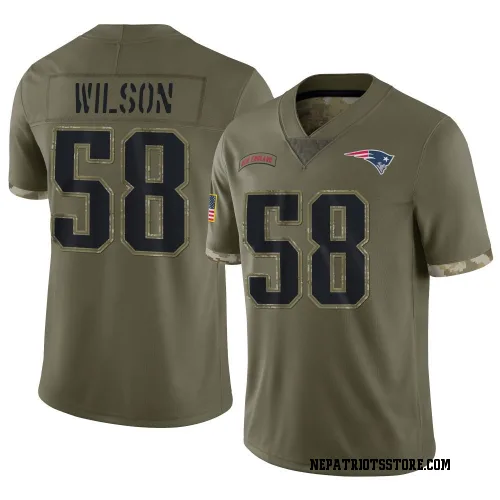 New England Patriots Youth Limited Olive 2022 Salute To Service Jersey (58 Jared Wilson)