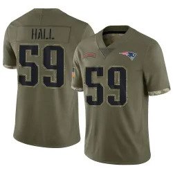 New England Patriots Youth Limited Olive 2022 Salute To Service Jersey (59 Terez Hall)