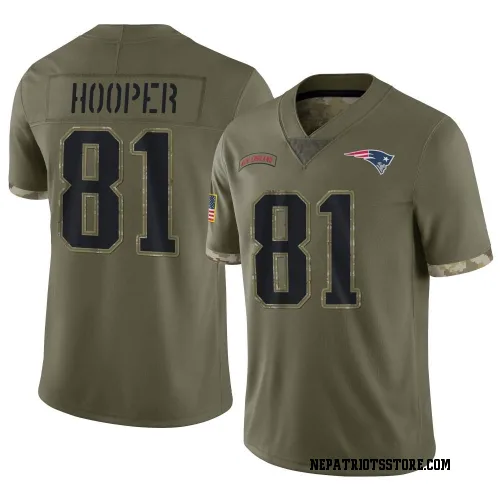 New England Patriots Youth Limited Olive 2022 Salute To Service Jersey (81 Austin Hooper)