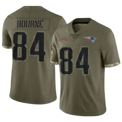 New England Patriots Youth Limited Olive 2022 Salute To Service Jersey (84 Kendrick Bourne)