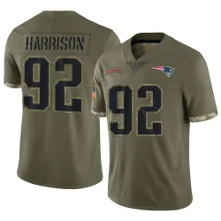 New England Patriots Youth Limited Olive 2022 Salute To Service Jersey (92 James Harrison)