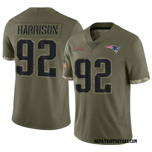 New England Patriots Youth Limited Olive 2022 Salute To Service Jersey (92 James Harrison)