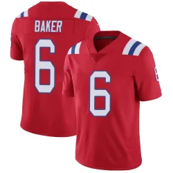 New England Patriots Youth Limited Red Vapor Untouchable Alternate Jersey (6 Javon Baker)