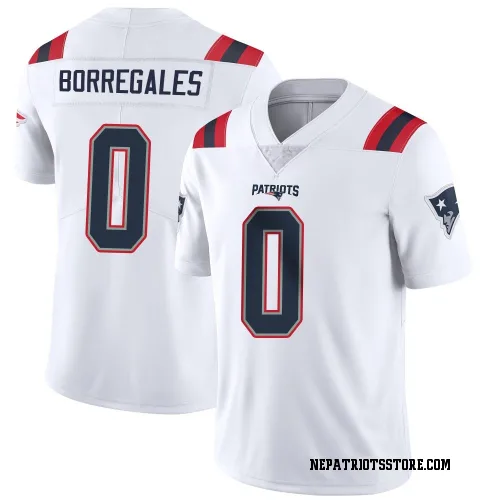New England Patriots Youth Limited White Vapor Untouchable Jersey (0 Andres Borregales)