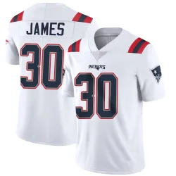 New England Patriots Youth Limited White Vapor Untouchable Jersey (30 DJ James)
