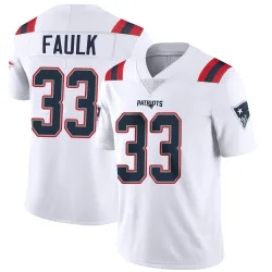 New England Patriots Youth Limited White Vapor Untouchable Jersey (33 Kevin Faulk)