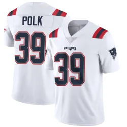 New England Patriots Youth Limited White Vapor Untouchable Jersey (39 Jordan Polk)