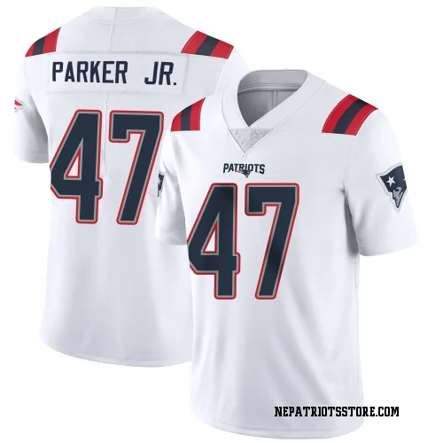 New England Patriots Youth Limited White Vapor Untouchable Jersey (47 Andrew Parker Jr.)