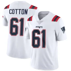 New England Patriots Youth Limited White Vapor Untouchable Jersey (61 Lester Cotton)