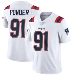 New England Patriots Youth Limited White Vapor Untouchable Jersey (91 Elijah Ponder)