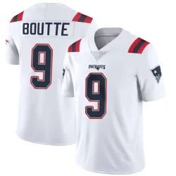 New England Patriots Youth Limited White Vapor Untouchable Jersey (9 Kayshon Boutte)